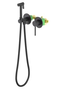 Гигиенический душ со смесителем Timo Saona 2339/03SM с защитой от ожогов чёрный